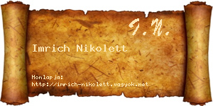 Imrich Nikolett névjegykártya